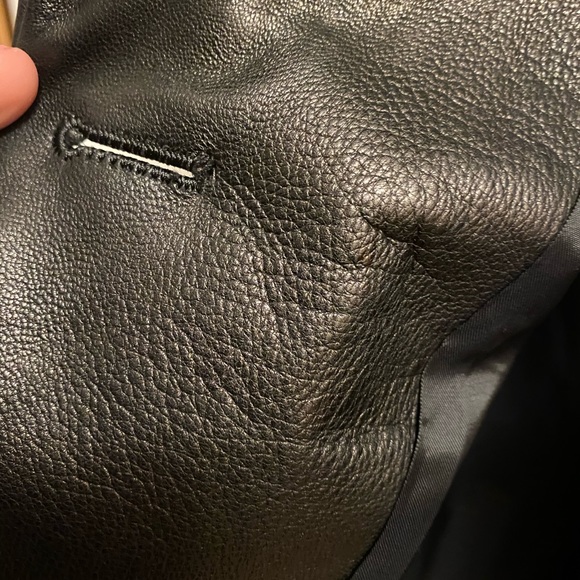 90s Calvin Klein trench style leather jacket - Picture 5 of 8